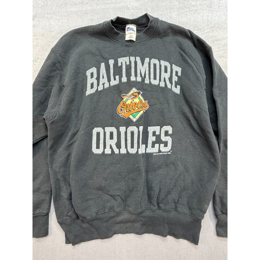 Vintage MLB Pro Player Baltimore Orioles 1996 Sweatshirt Black XL Made in USA